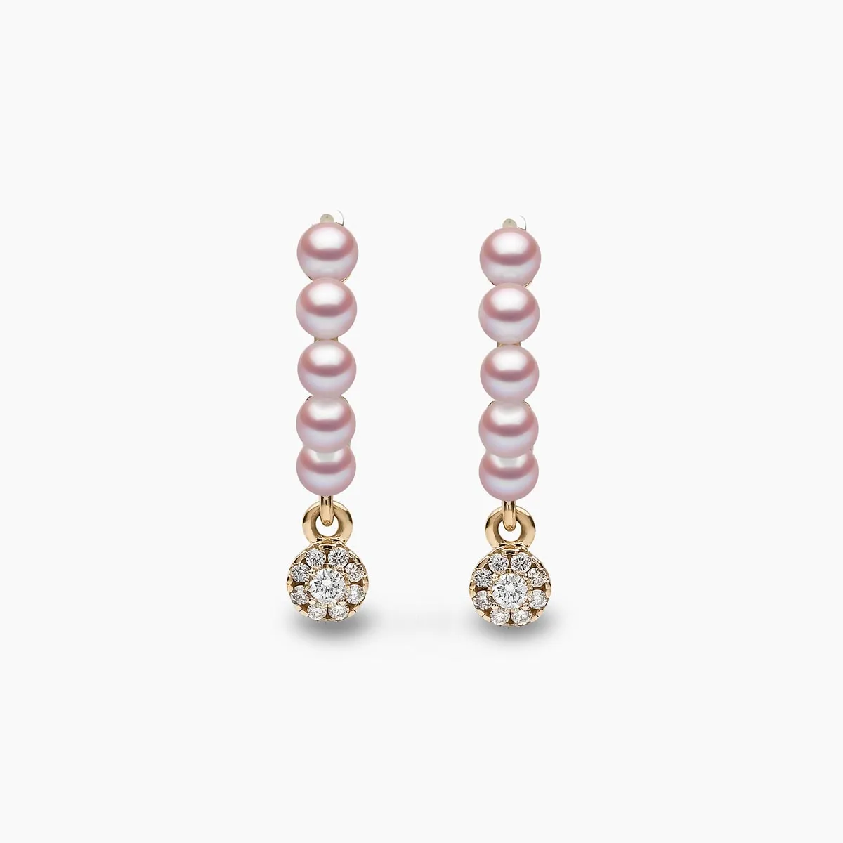 Eclipse 18K Gold Pearl and Diamond Drop Hoop Earrings