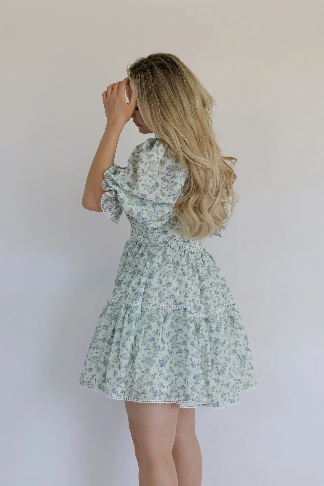 Emory Blue Floral Mini Dress