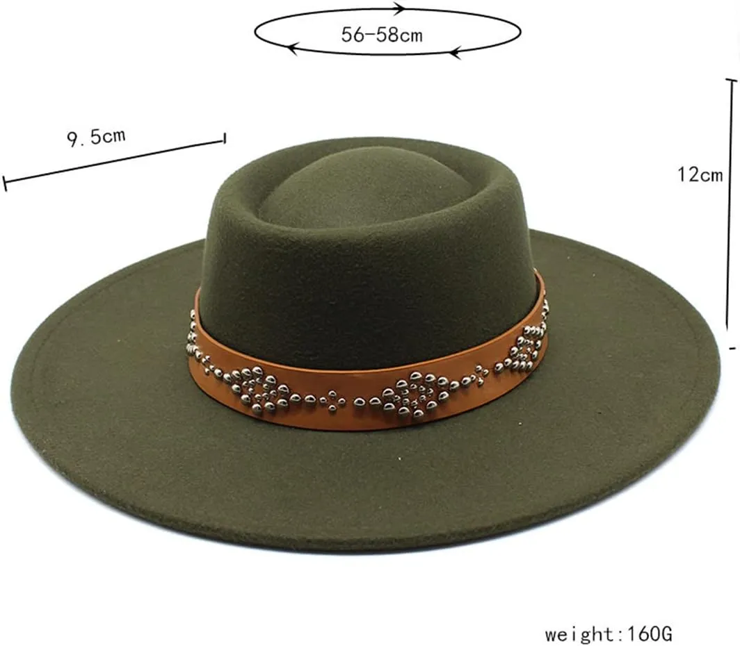 Fedora Hats for Women 9.5Cm Wide Brim Khaki Black Felted Dress Hat Panama Church Men Jazz Hat Sombreros