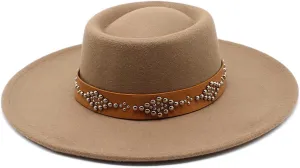 Fedora Hats for Women 9.5Cm Wide Brim Khaki Black Felted Dress Hat Panama Church Men Jazz Hat Sombreros