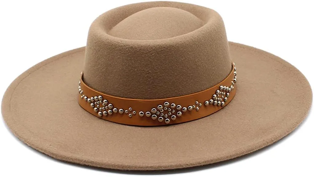 Fedora Hats for Women 9.5Cm Wide Brim Khaki Black Felted Dress Hat Panama Church Men Jazz Hat Sombreros