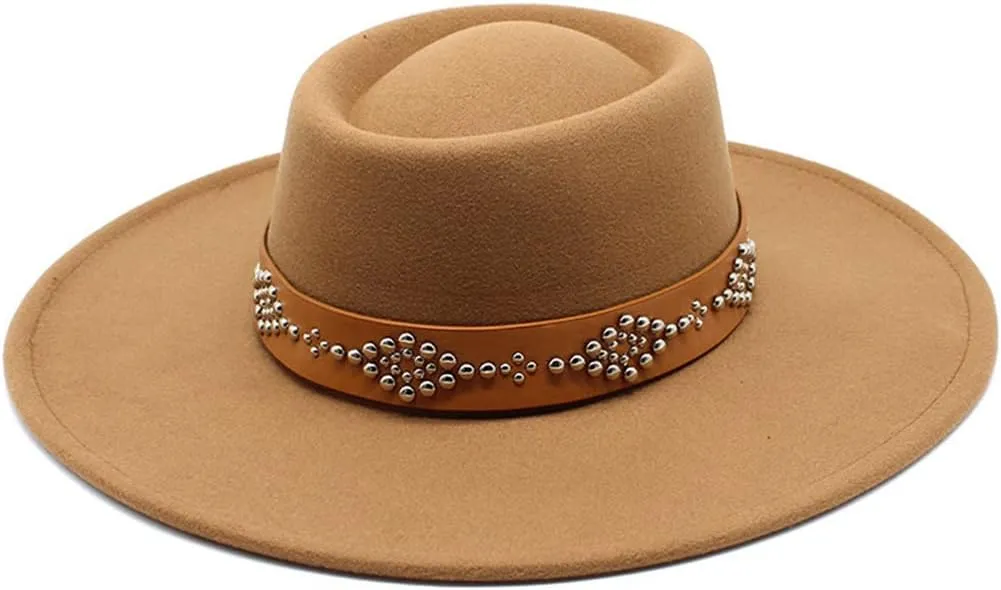 Fedora Hats for Women 9.5Cm Wide Brim Khaki Black Felted Dress Hat Panama Church Men Jazz Hat Sombreros