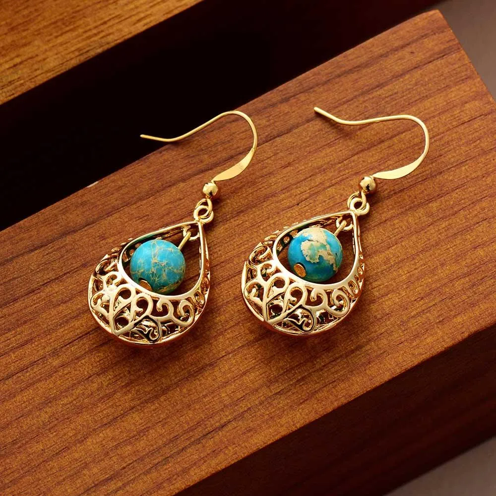 Giragun Blue Jasper Dangle Earrings