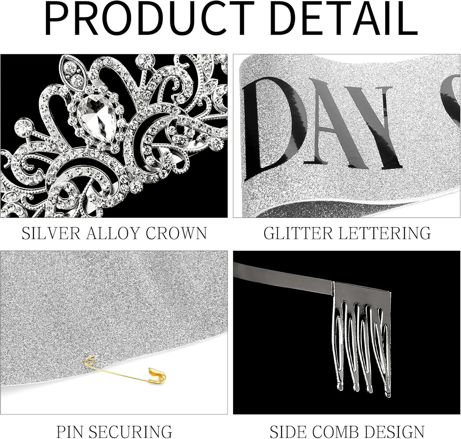 Gold Crown for Women Crystal Princess Tiaras Rhinestone Queen Headband Wedding Bridal Hair Accessories Birthday Prom Pageant Party Coming of Age Ceremony Photo Props