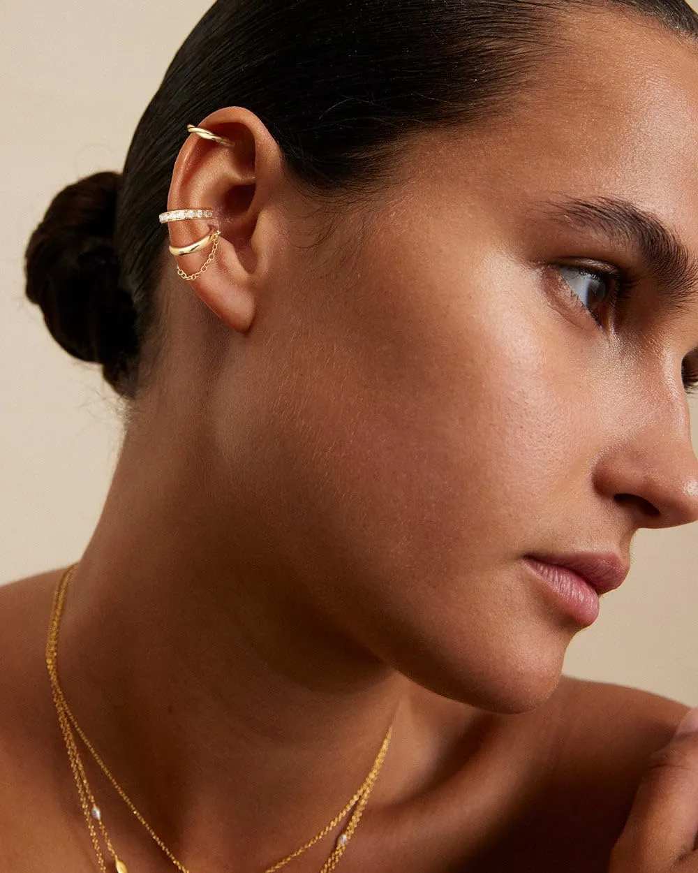 Gold Ear Cuff Earrings for Women Non Piercing, 14K Gold Plated/Silver Cuff Earrings for Women, Hypoallergenic Cubic Zirconia Cartilage Hoop Earring Fashion Jewelry Set
