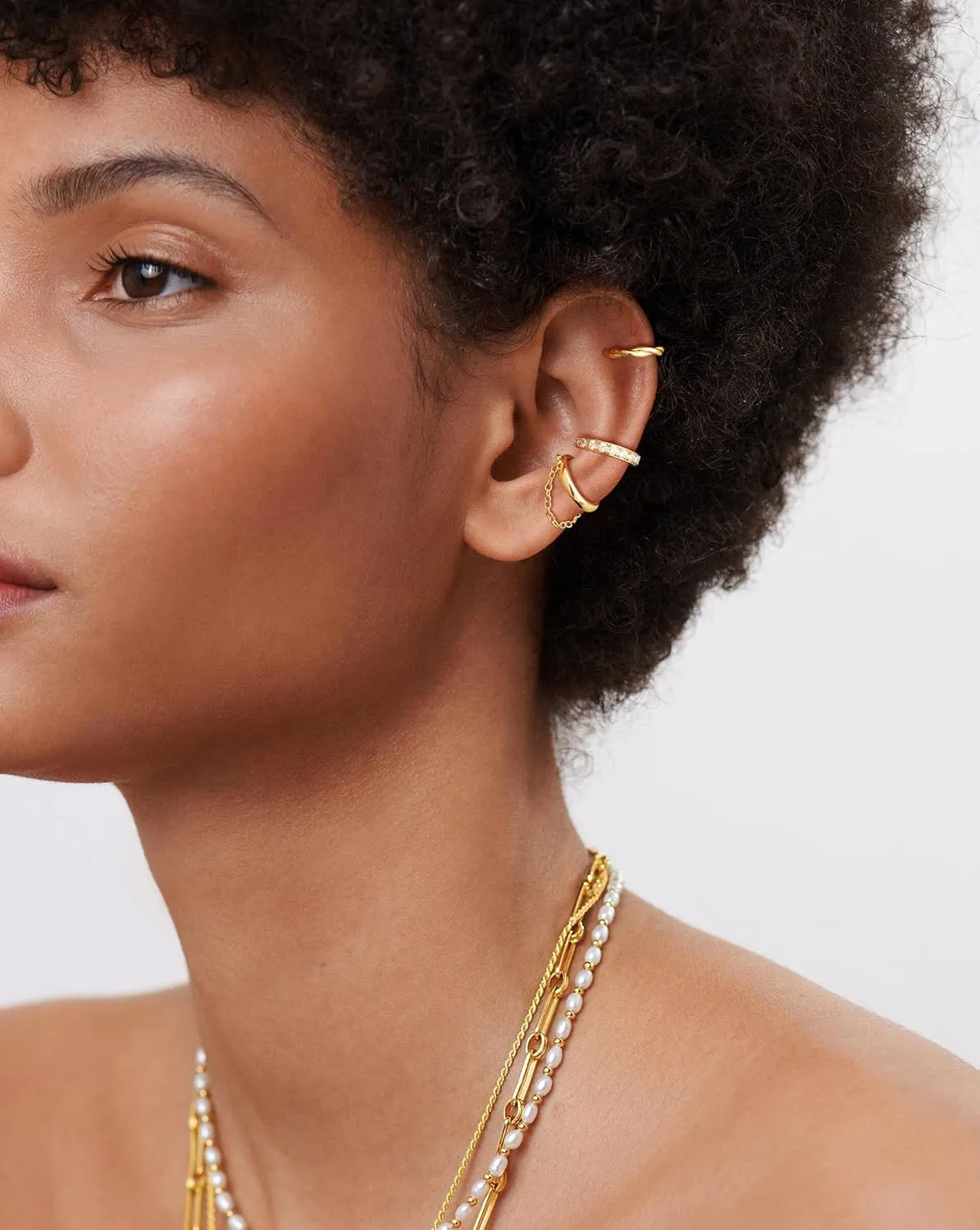 Gold Ear Cuff Earrings for Women Non Piercing, 14K Gold Plated/Silver Cuff Earrings for Women, Hypoallergenic Cubic Zirconia Cartilage Hoop Earring Fashion Jewelry Set