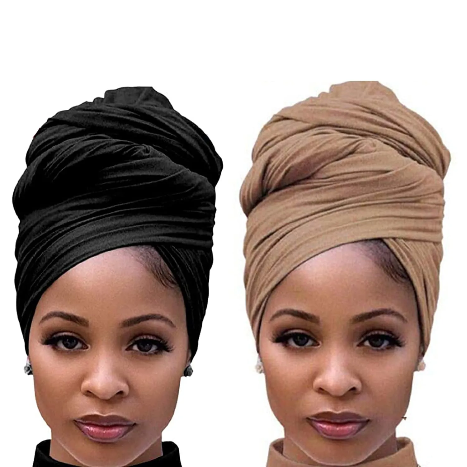 Head Wraps for Women Large Headband Turban Scarf for Black Hair band African Stretch Jersey Turban Hair Band