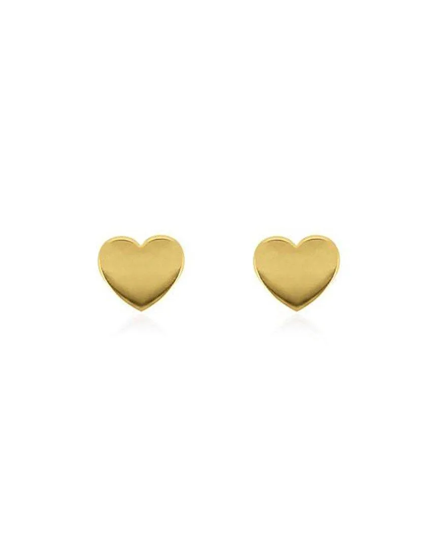 Heart Stud Earrings - Gold Plated
