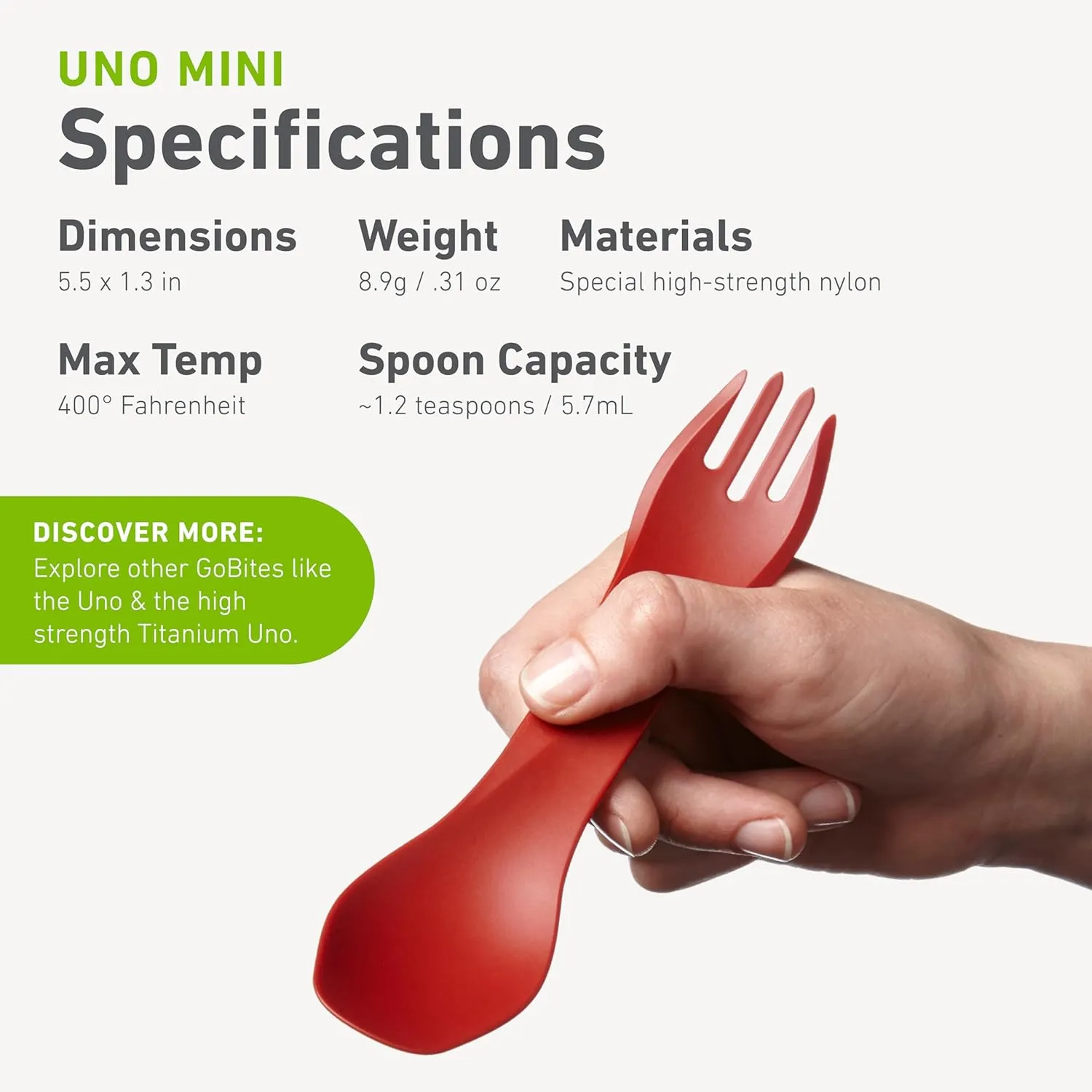 humangear GoBites Uno | Travel & Camping Utensils | Portable & Convertible Dining Ware | Multi-Functional Spork, Dark Blue