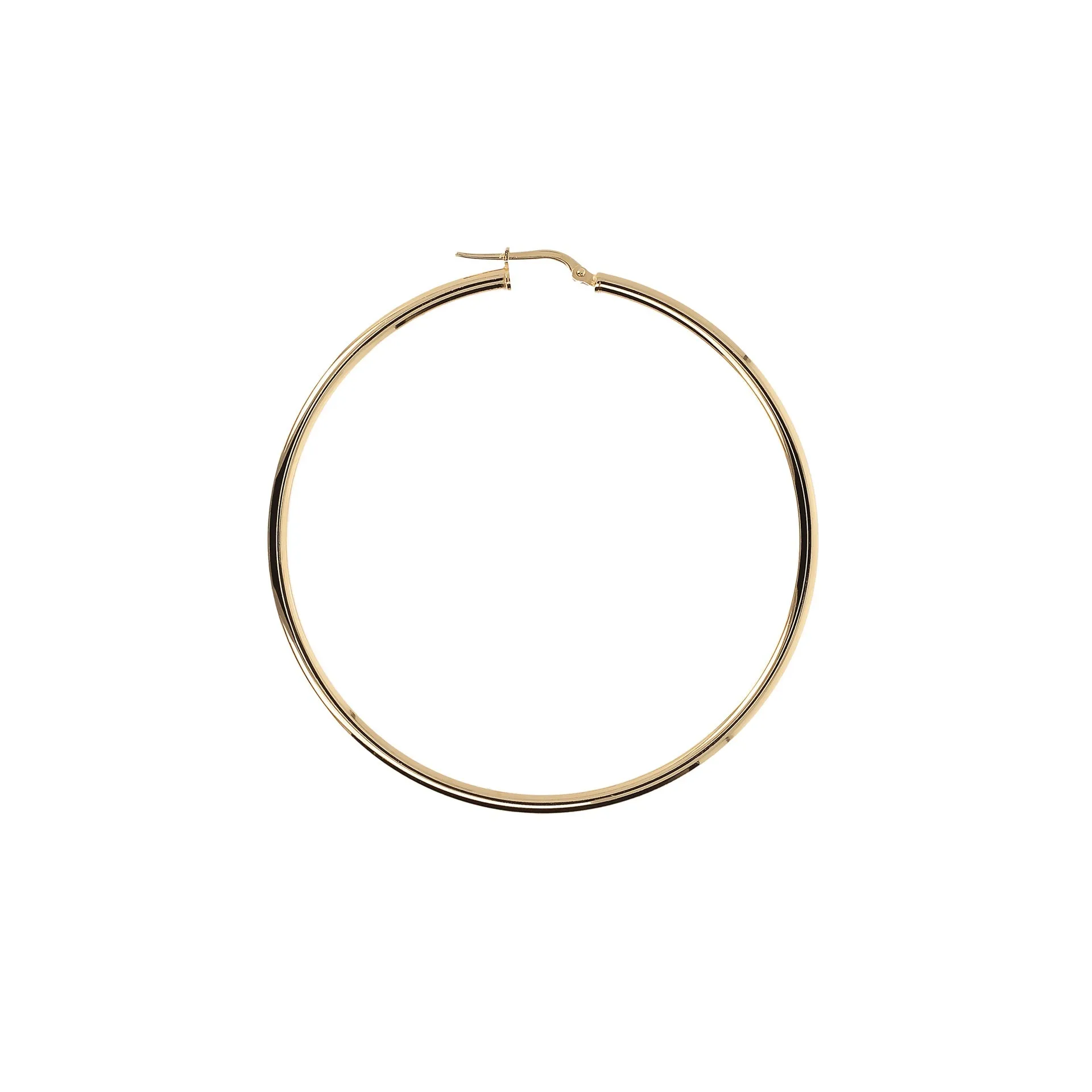Italian Sterling Silver 2.5" Polished Hoop Earrings
