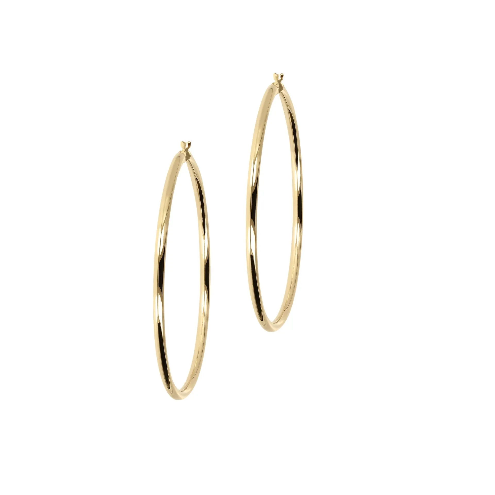 Italian Sterling Silver 2.5" Polished Hoop Earrings