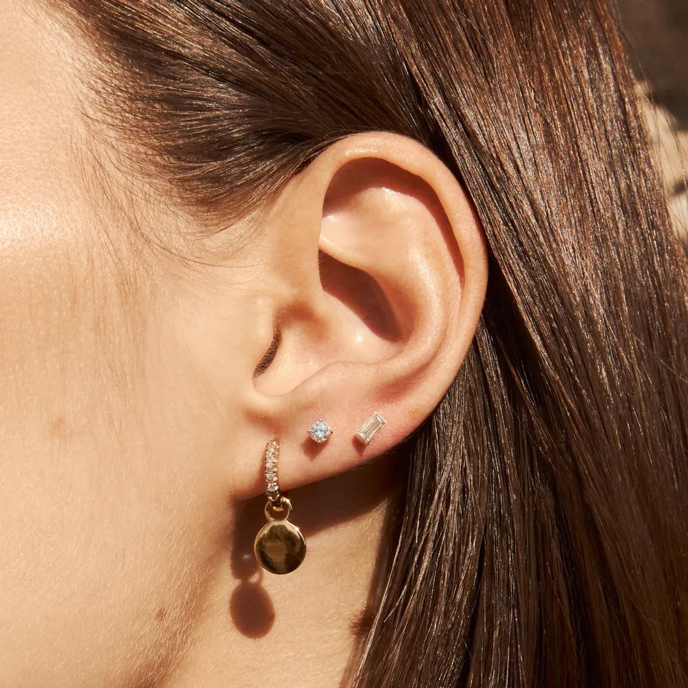 Laboratory-Grown Diamond Baguette Stud Earrings in 10k Gold