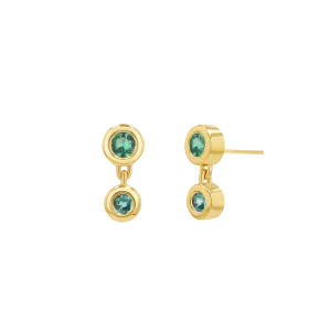 Linked Emerald Duo Studs