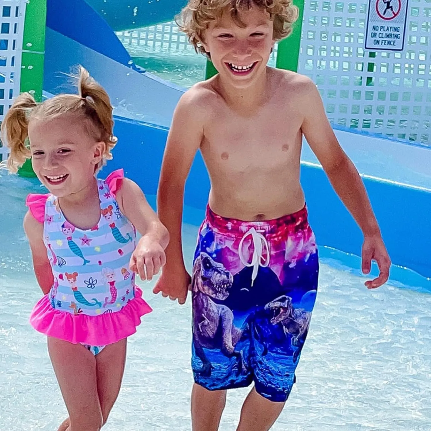 Lovekider Boys 3D Printed Funny Swim Trunks Casual Quick-Drying Beach Pant Sports Running Swim Surf Board Shorts 3-12 Years