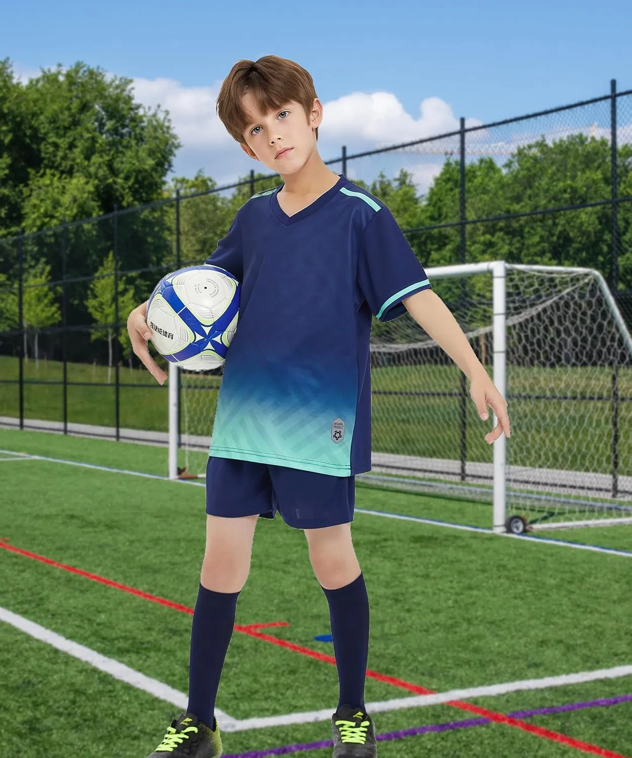 M2C Boys 2-Pack Jersey Soccer Knit Set Sport Team Uniform Shirt and Shorts