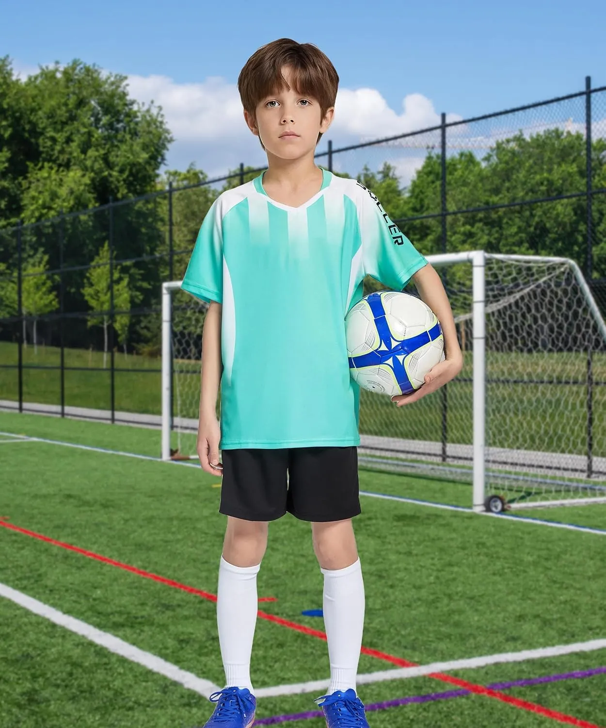 M2C Boys 2-Pack Jersey Soccer Knit Set Sport Team Uniform Shirt and Shorts