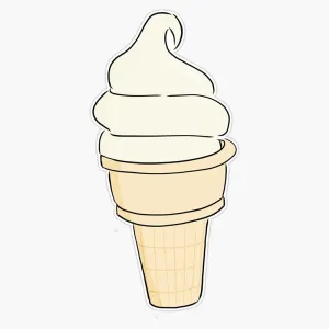 Magnet Vanilla Ice Cream Cone Viny Magnetic Bumper Sticker 5"
