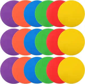 MAQUITA 18 Pcs 9inch Spot Markers Flat Field Cones,Non Slip Spot Floor Dots for Soccer Basketball Baseball Sports Speed Agility Training