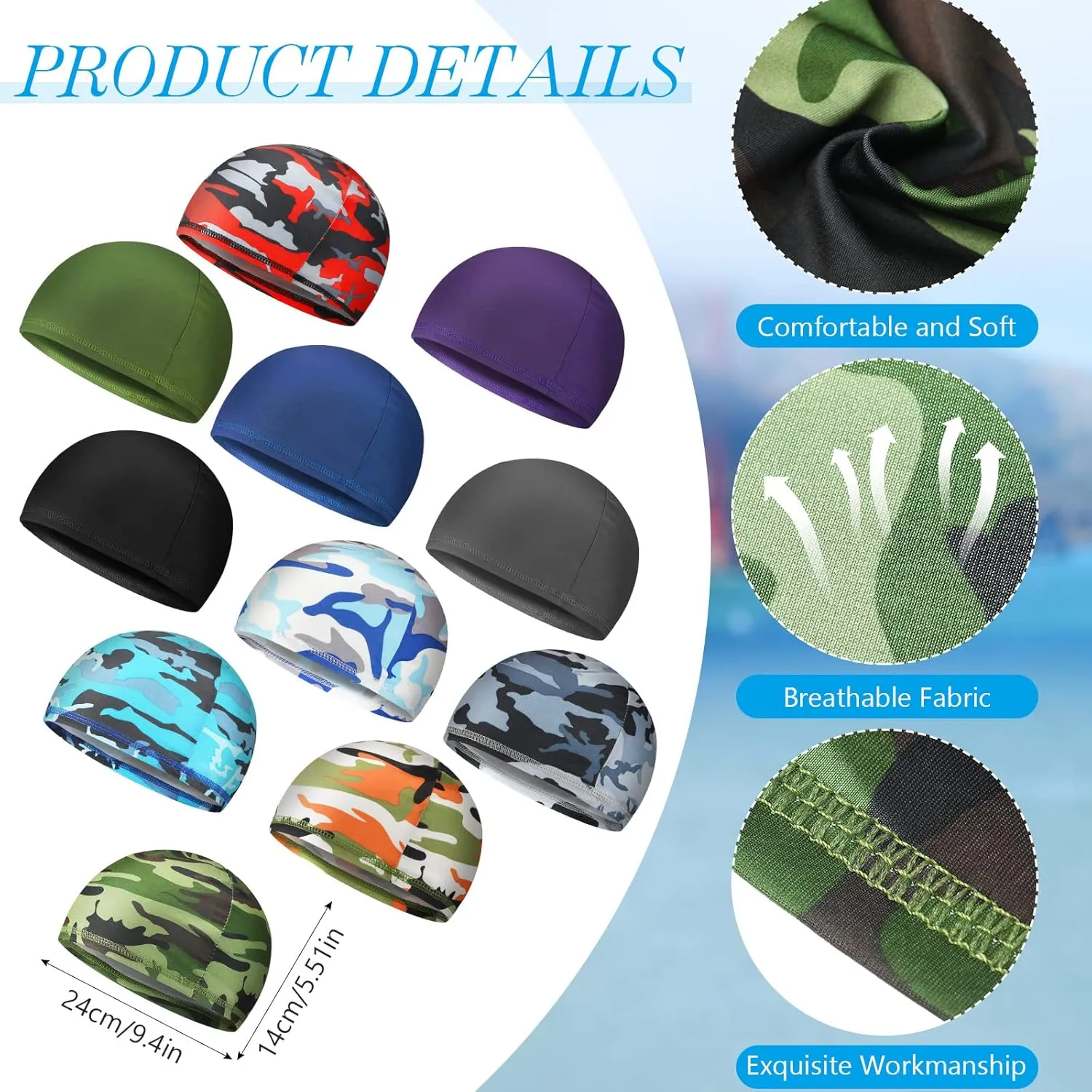 Meanplan 22 Pcs Helmet Liner Skull Cap Men's Cooling Cycling Cap Sports Helmet Cap for Men Women Running Skiing Hat