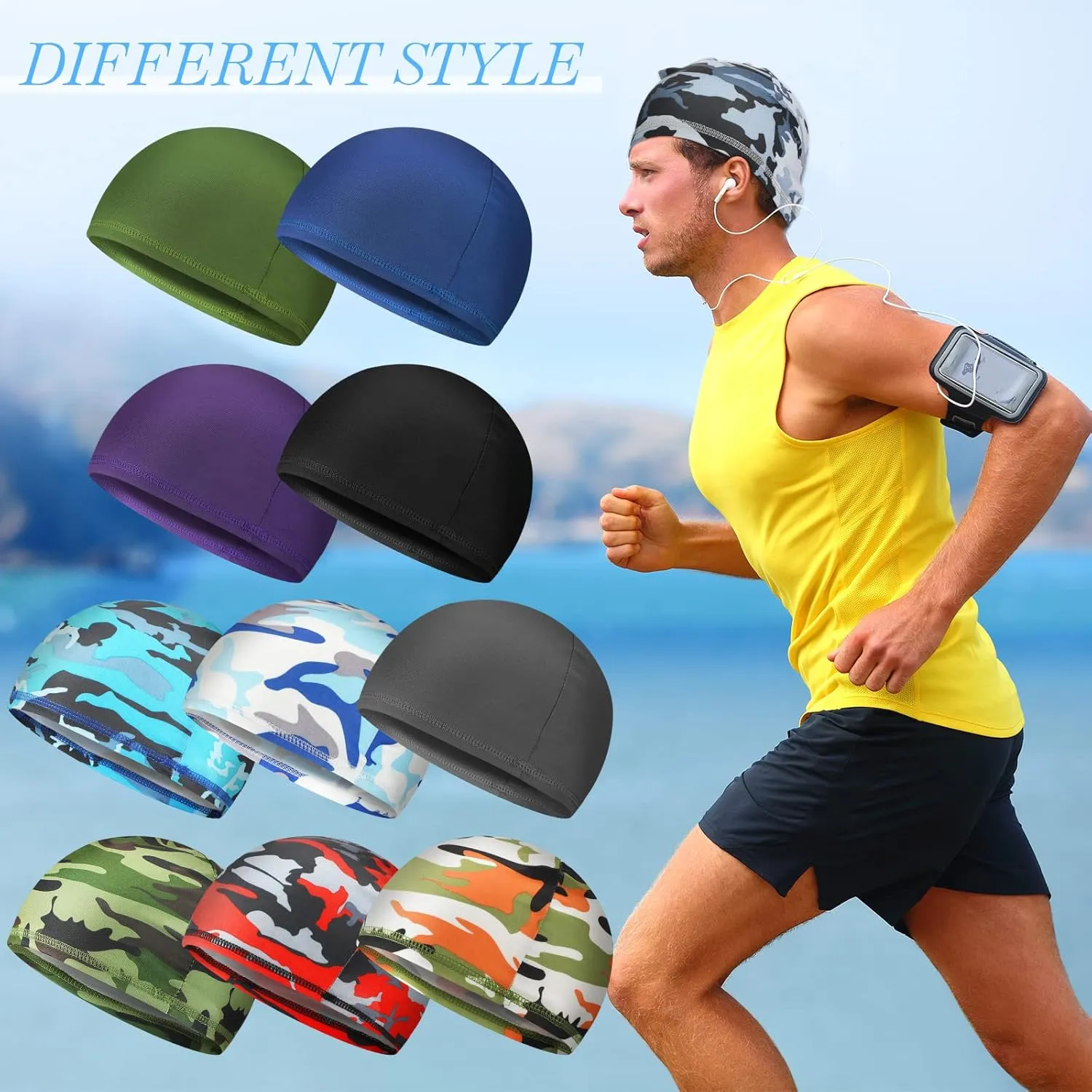 Meanplan 22 Pcs Helmet Liner Skull Cap Men's Cooling Cycling Cap Sports Helmet Cap for Men Women Running Skiing Hat