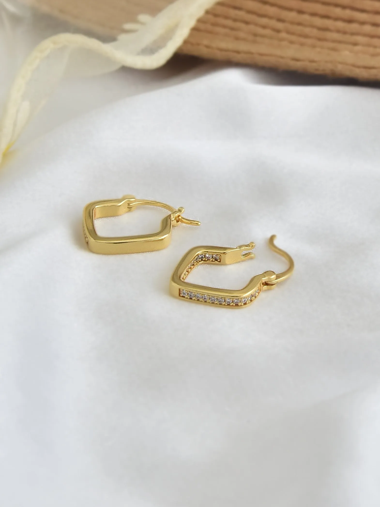 Mini Rhombus Hoop Earrings