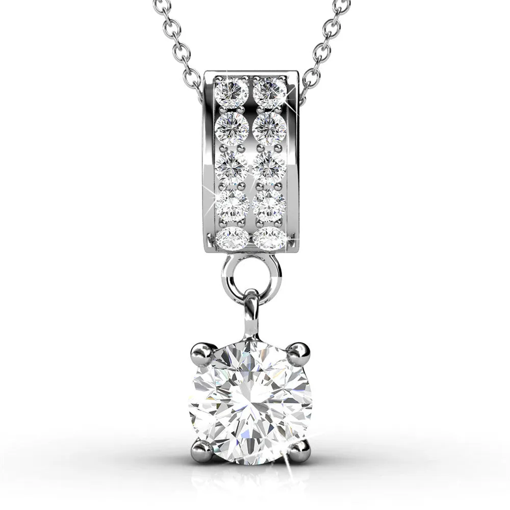 Moissanite by Cate & Chloe Finley Sterling Silver Drop Earrings with Moissanite Crystals
