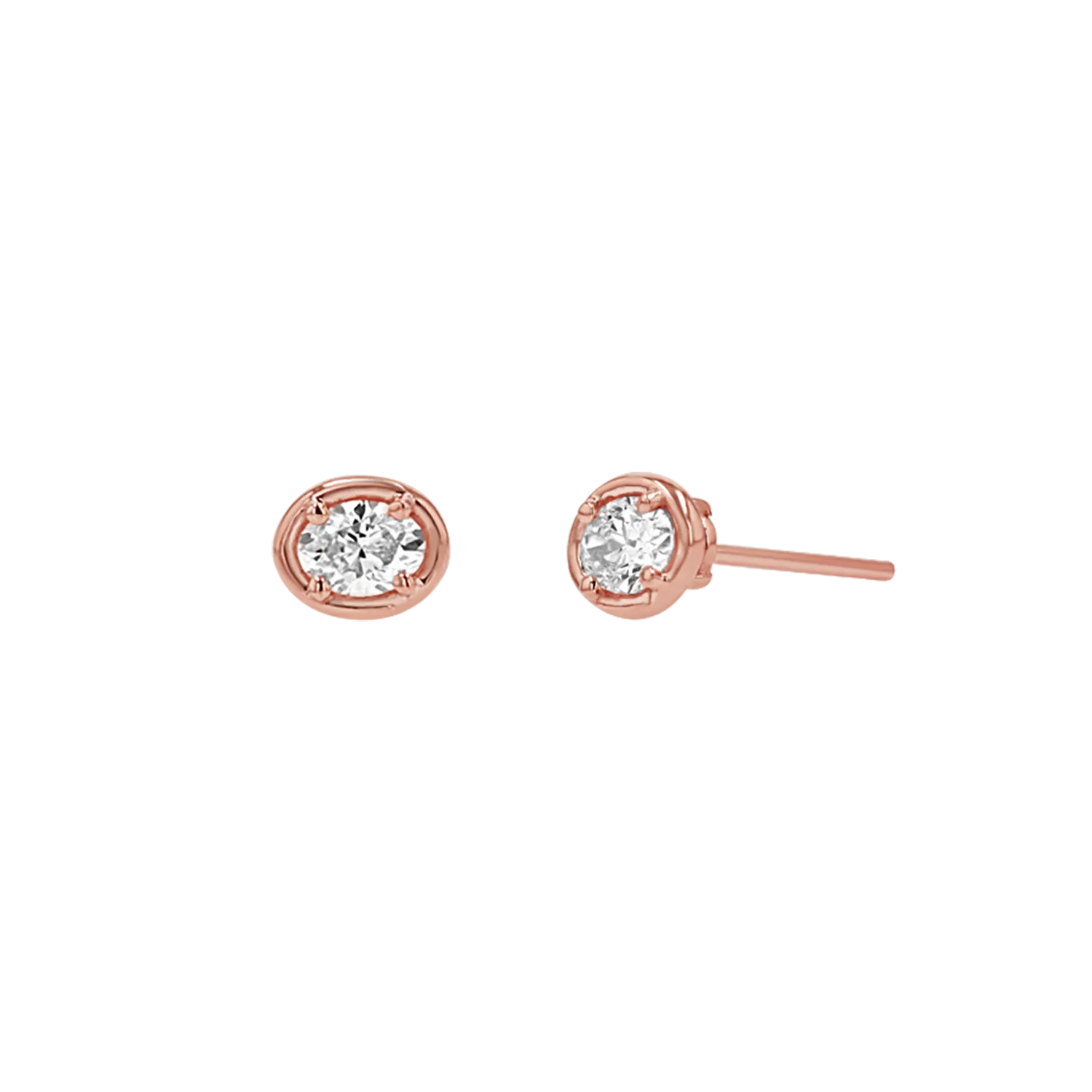 Oval Diamond Stud Earrings