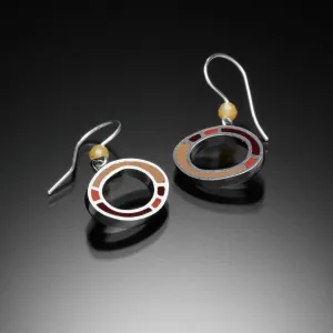 Oval Earrings (red)