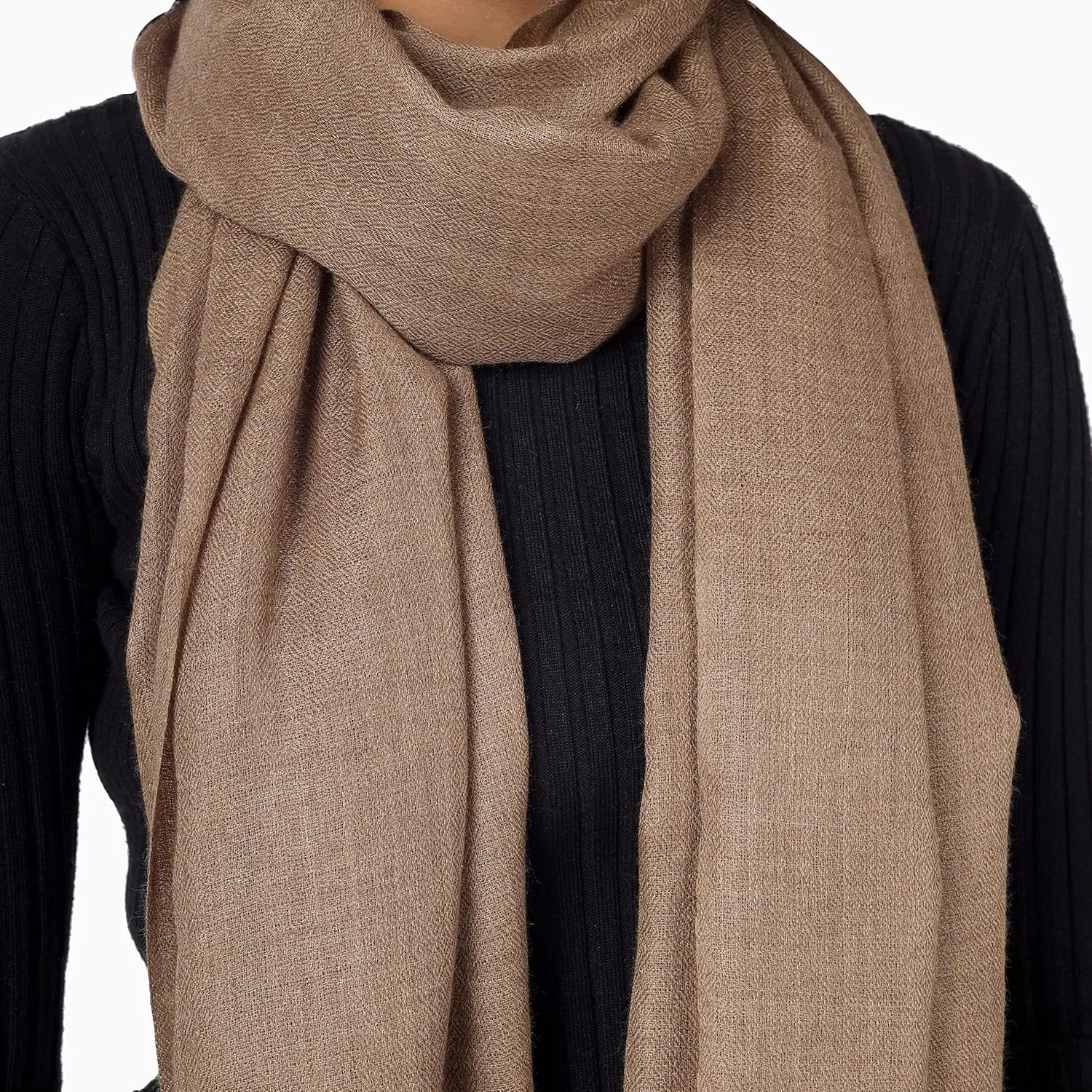 PASHWRAP Ultra-Thin Merino Wool Scarf Soft & Warm Kashmiri Cashmere Wrap for Women, Valentine's Gift Pack of 1