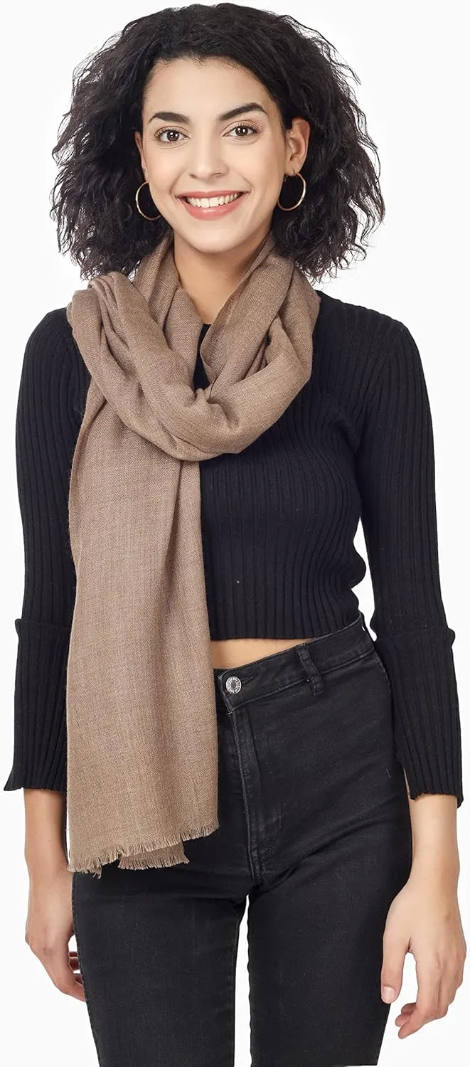 PASHWRAP Ultra-Thin Merino Wool Scarf Soft & Warm Kashmiri Cashmere Wrap for Women, Valentine's Gift Pack of 1