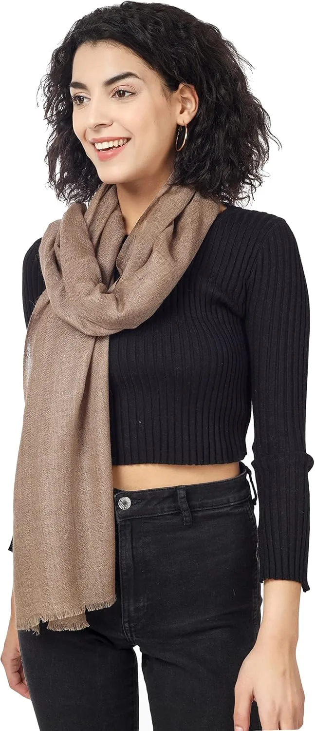 PASHWRAP Ultra-Thin Merino Wool Scarf Soft & Warm Kashmiri Cashmere Wrap for Women, Valentine's Gift Pack of 1