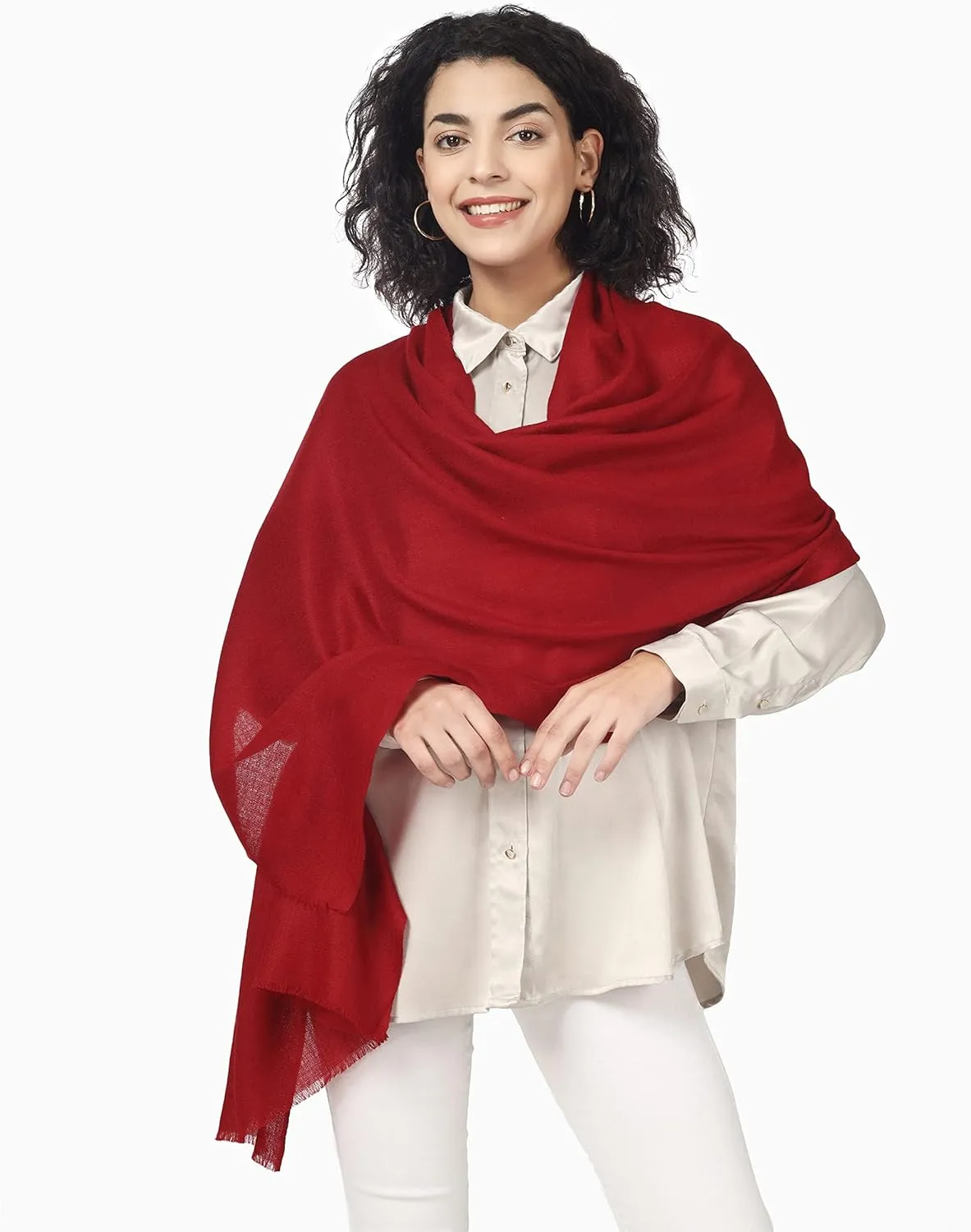 PASHWRAP Ultra-Thin Merino Wool Scarf Soft & Warm Kashmiri Cashmere Wrap for Women, Valentine's Gift Pack of 1