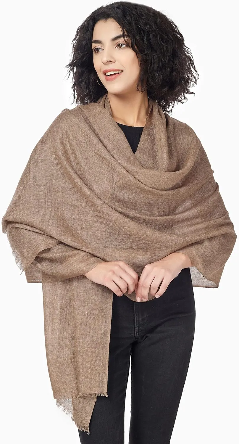 PASHWRAP Ultra-Thin Merino Wool Scarf Soft & Warm Kashmiri Cashmere Wrap for Women, Valentine's Gift Pack of 1