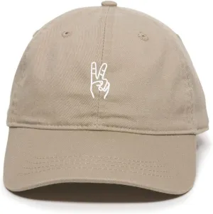 Peace Sign Baseball Cap Embroidered Cotton Adjustable Dad Hat