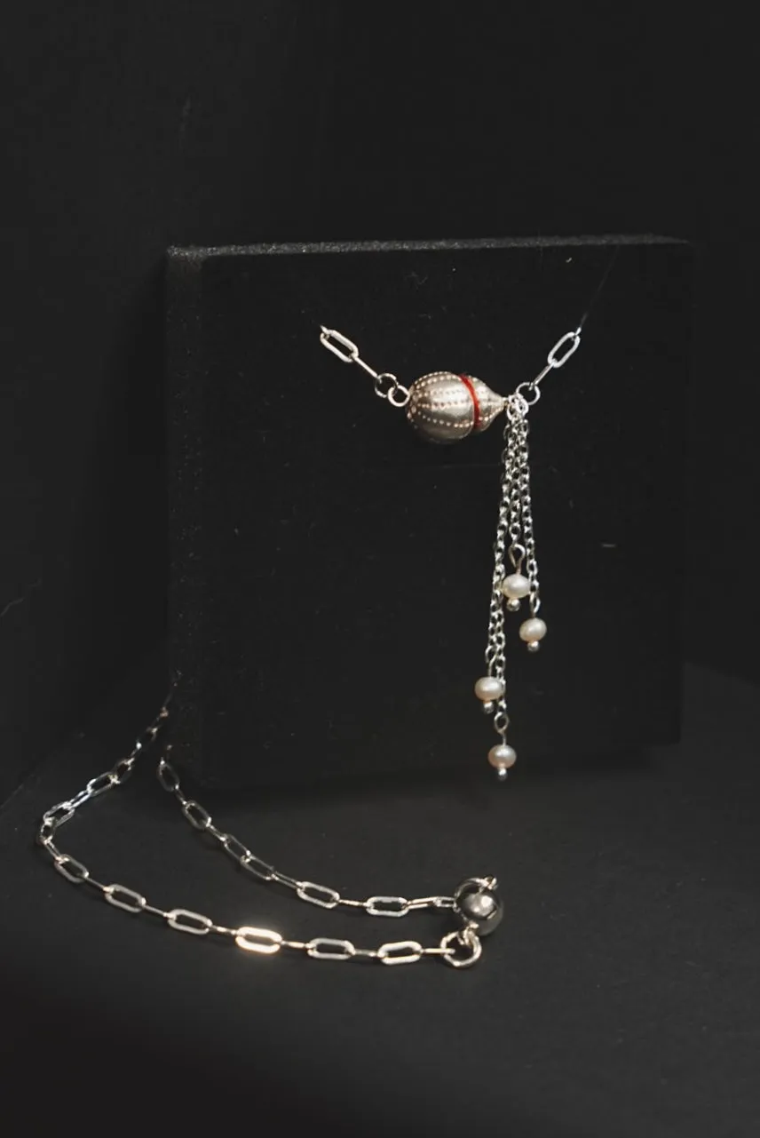 “Pouring”, Necklace, 999 Silver, Pearl