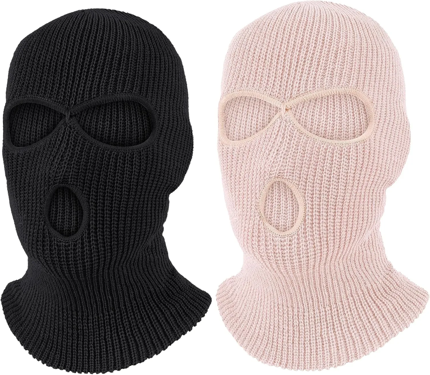 Pukavt 3 Hole Winter Knitted Mask, Full Face Cover Ski Mask Warm Balaclava for Skiing, Motorcycle, Snowboard