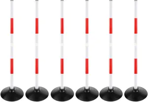 Red-White Soccer Agility Pole Set Rubber Base Dribbling Stick Traffic Warning Sign Pole Multifunctional Training Pole