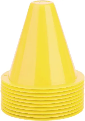 Soccer Markers Set, 10pcs 5 Colors Soccer Practice Cone Football Training Marker Set Football Barriers Plastic Marker Holder Accessory(Yellow)