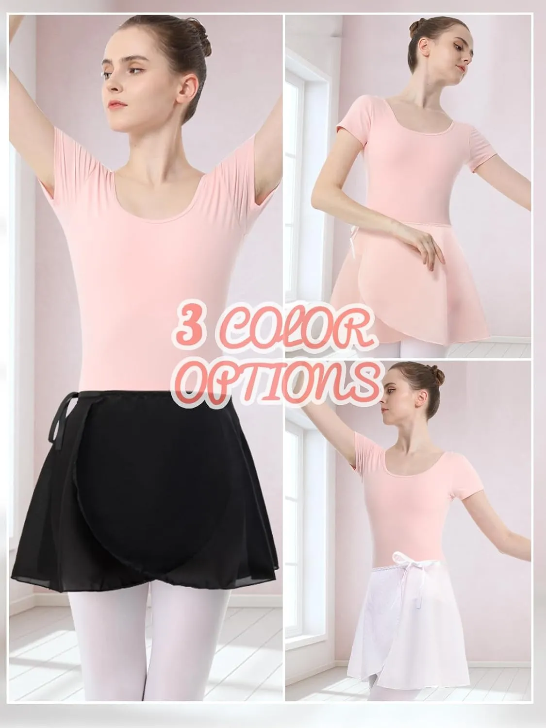 Soudittur Ballet Wrap Skirts Chiffon Dance Skirt for Toddler/Girls/Women
