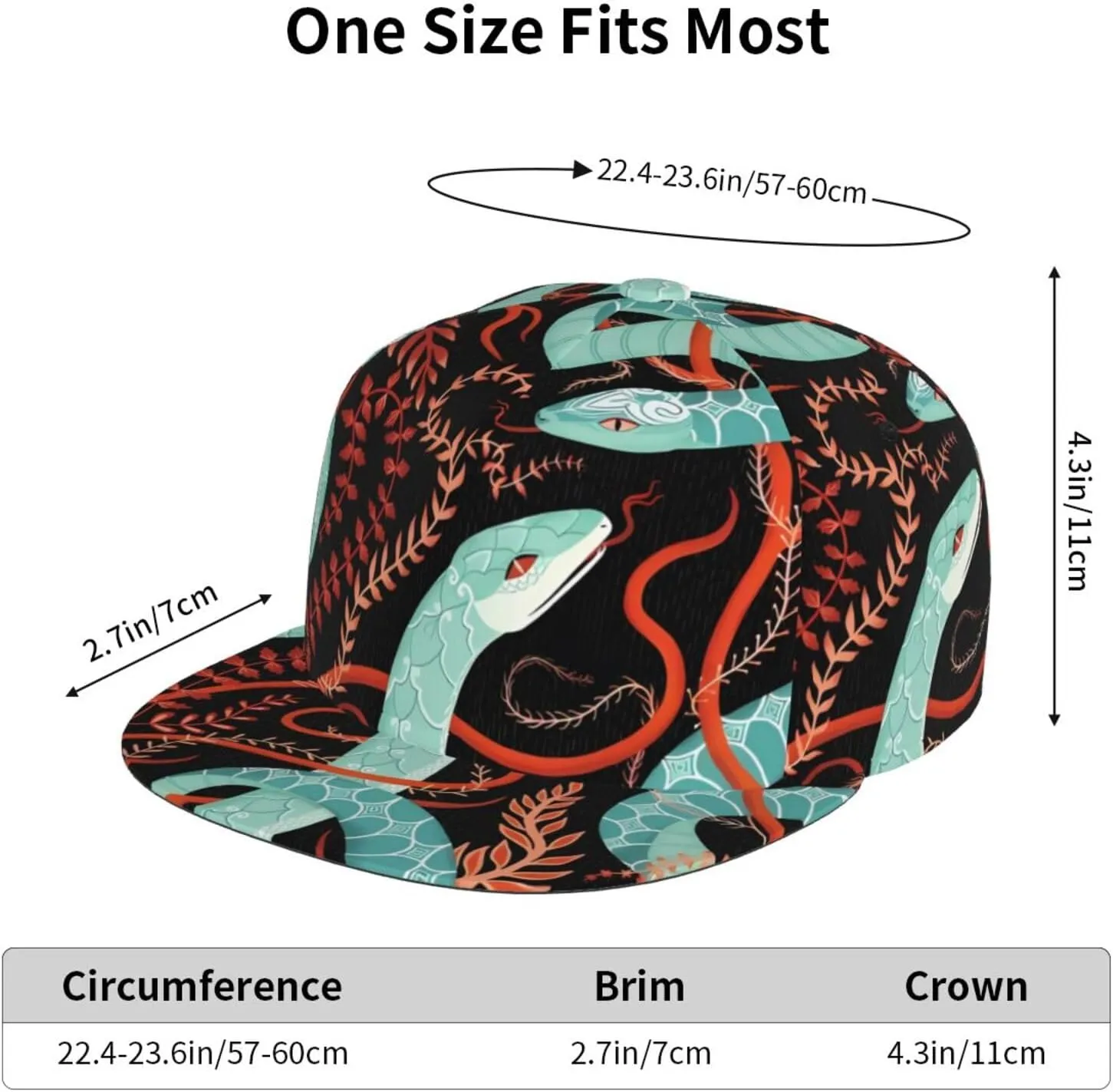 Summer Parrot Pineapple Bird Printed Baseball Cap, Flat Brim Hats for Men Women, Funny Adjustable Snapback Hats