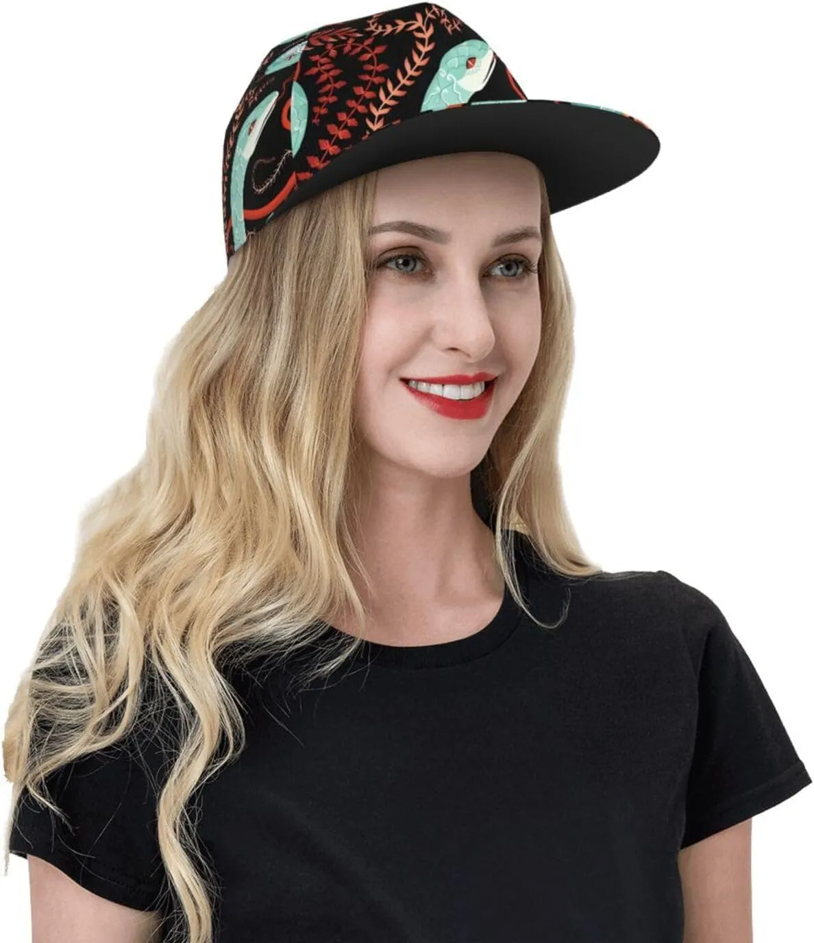 Summer Parrot Pineapple Bird Printed Baseball Cap, Flat Brim Hats for Men Women, Funny Adjustable Snapback Hats