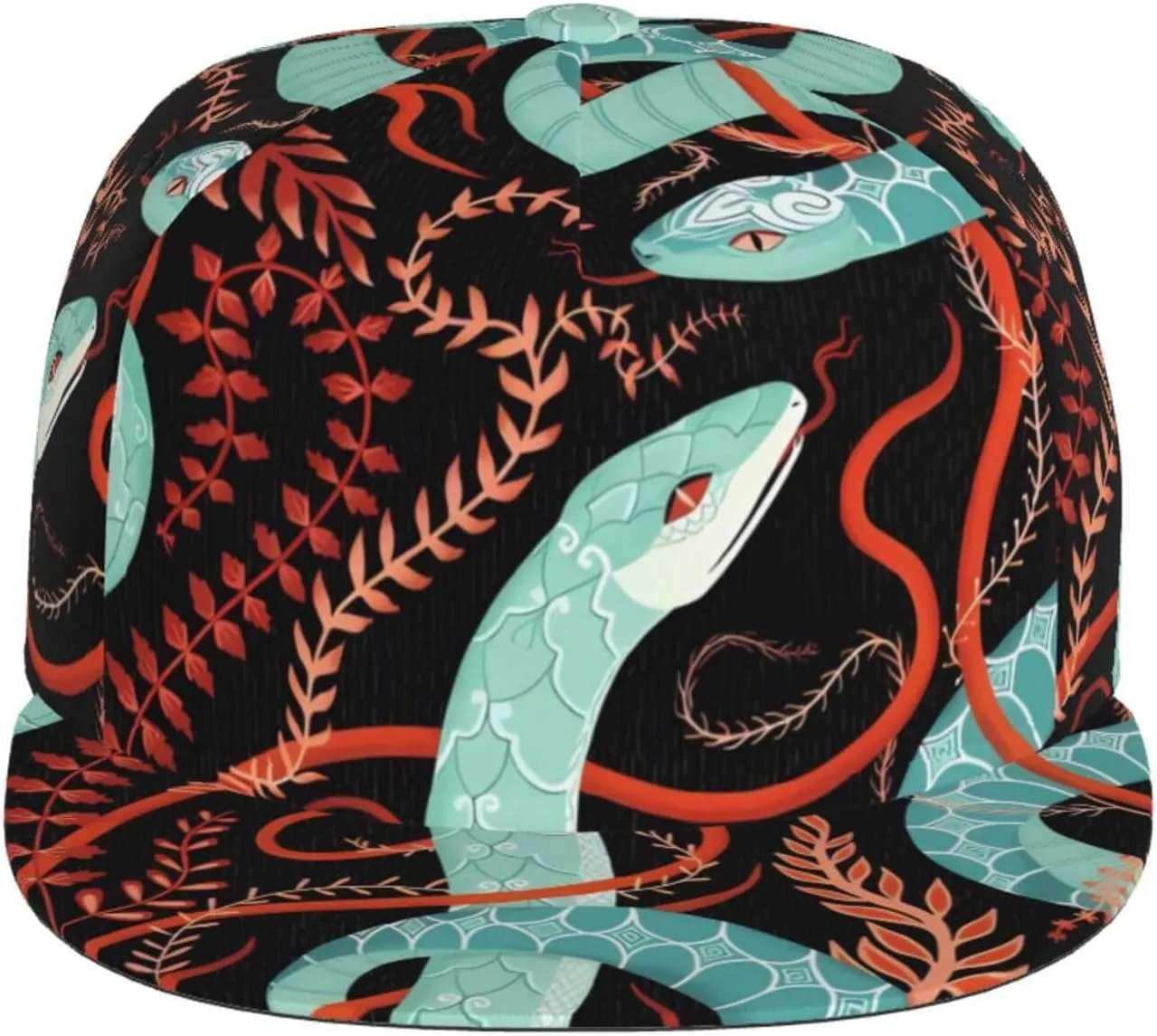 Summer Parrot Pineapple Bird Printed Baseball Cap, Flat Brim Hats for Men Women, Funny Adjustable Snapback Hats