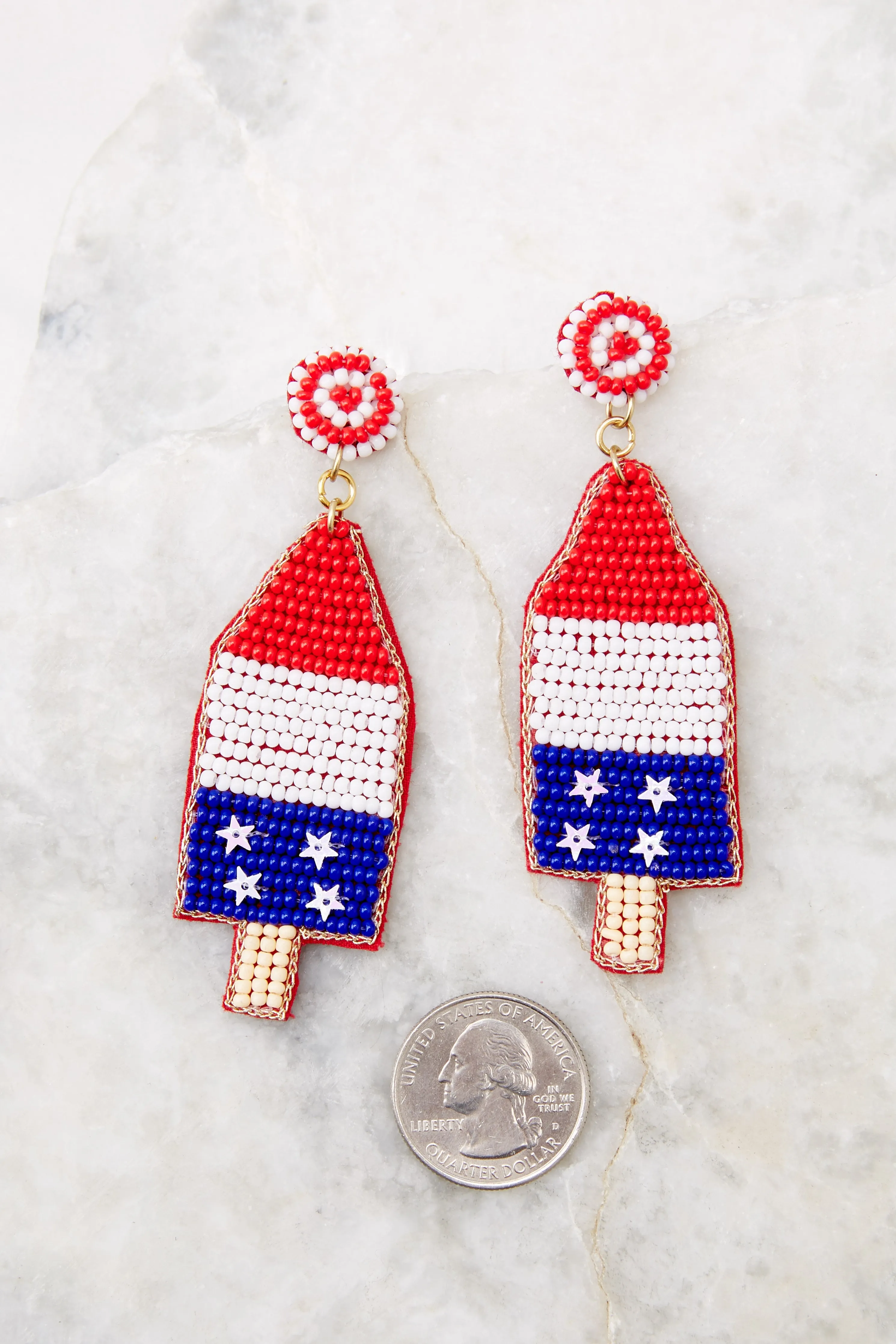 Sweet Freedom Red Multi Beaded Earrings