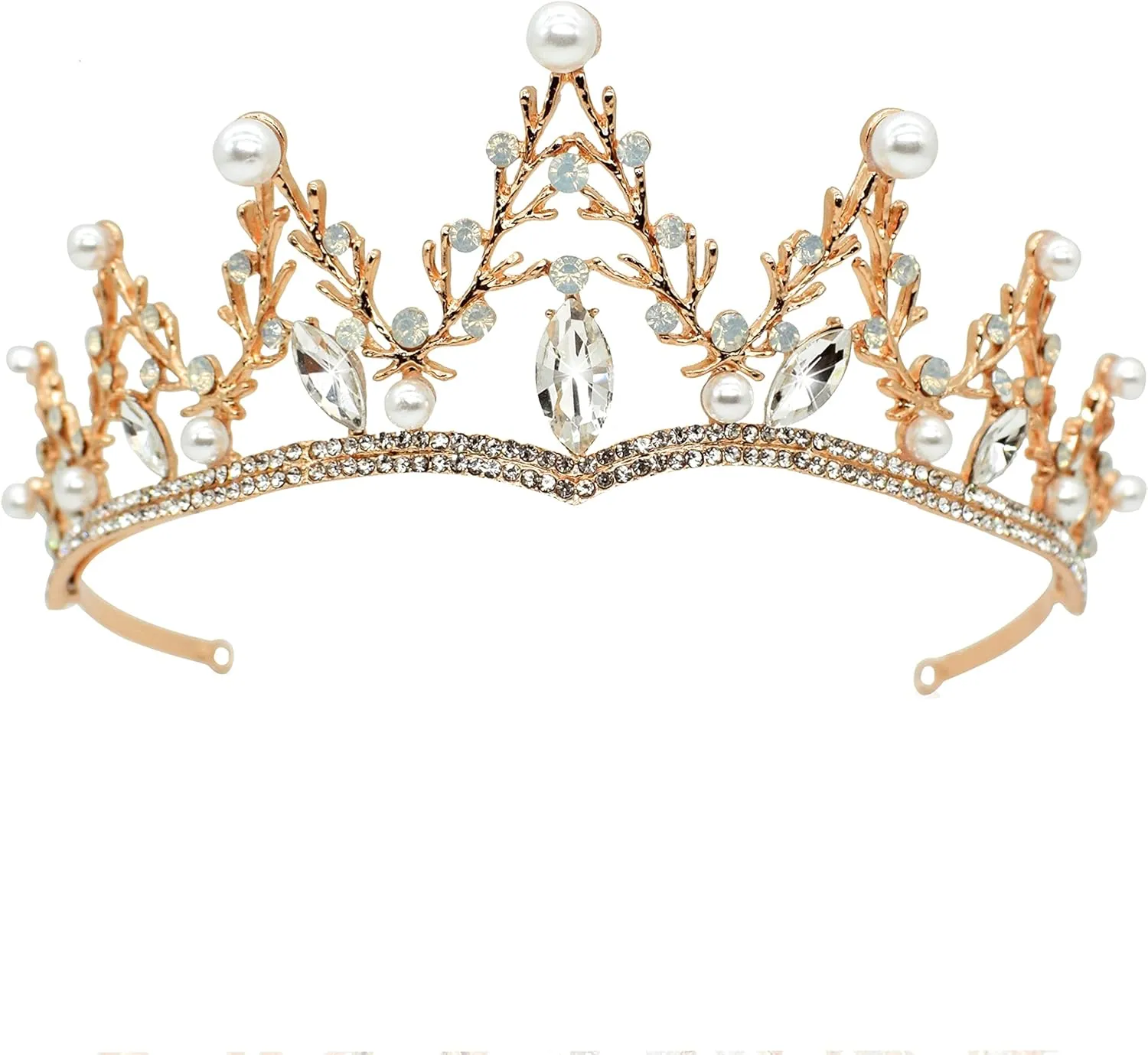 Ursula Costume Women Crown, Vofler Gold Tiara Mermaid Evil Queen Elf Witch Seashell Shell Coral Pearl Branch Headband Accessories for Princess Bride Adult Girl Halloween Party Birthday Wedding Pageant