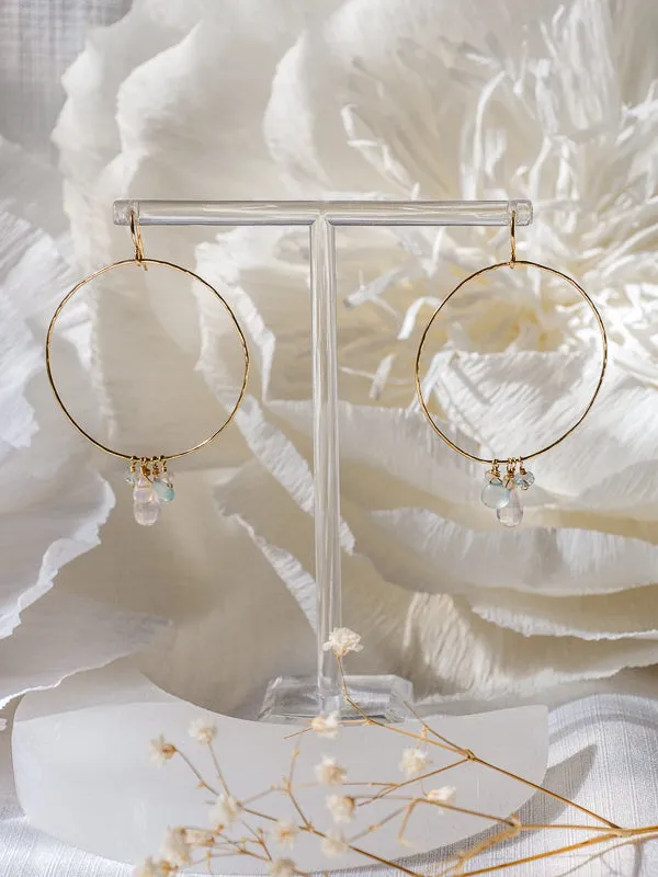 Vannucci Gold Multi Stone Hoop Earrings