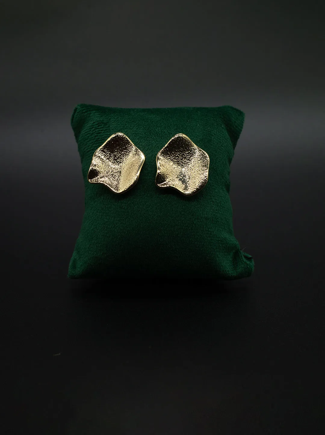 Vintage Geometric Textured Ornaio 18K Gold Plated Earrings
