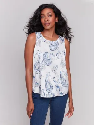 Watercolor Paisley Sleeveless Top by Charlie B