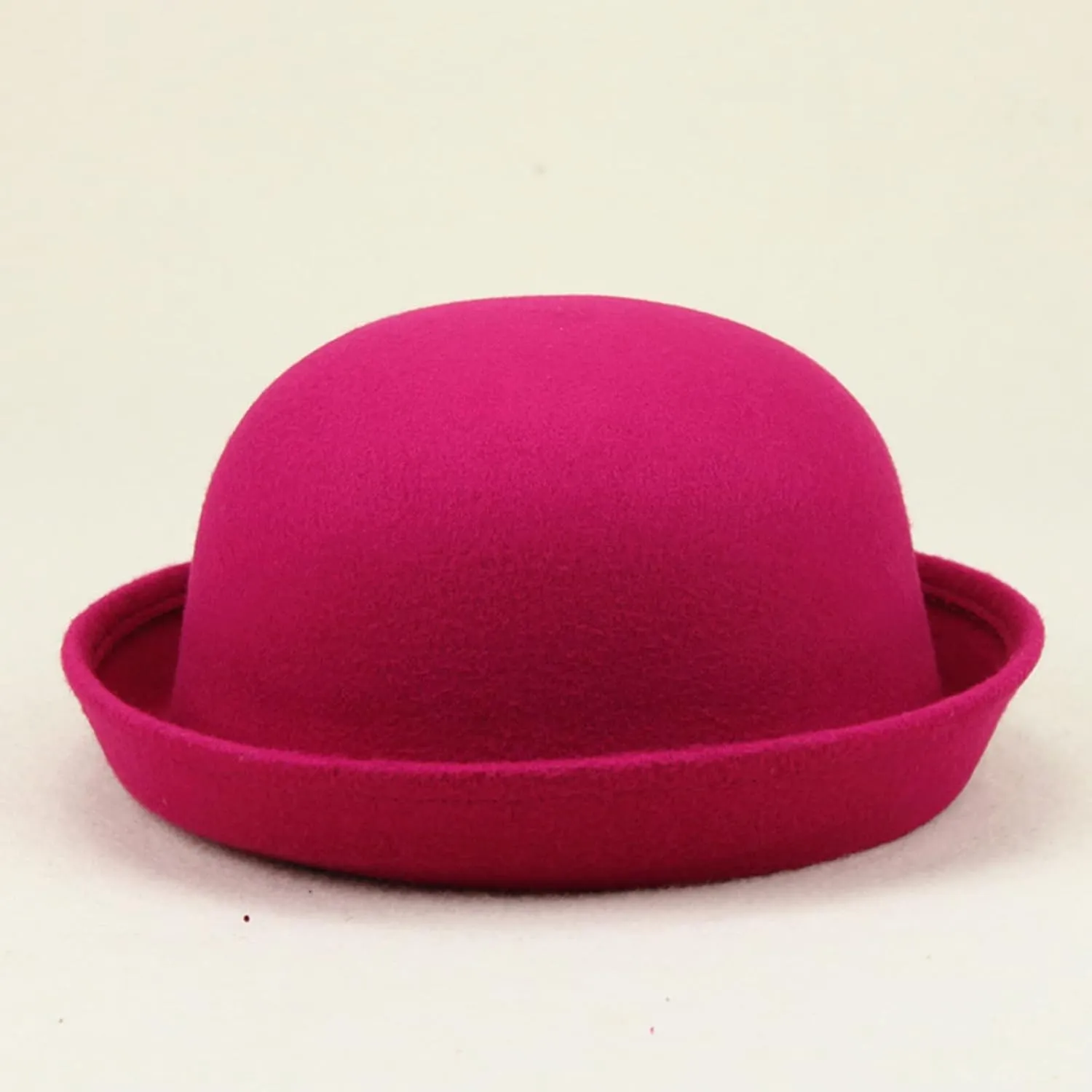 Winter Wool Bowler Derb Hat Classic Pork Pie Hat Rolled Brim Fedora Hat for Men Women Crushable