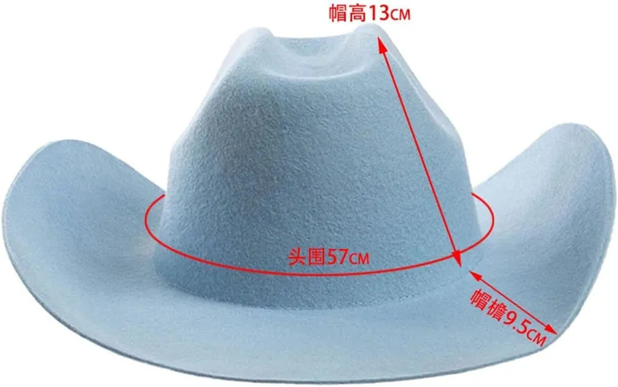 Wool Western Cowboy Caps Women Men Casual Felt Cowgirl Hat Outdoor Warm Concave Shape Fedoras Top Hat